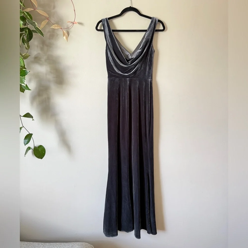Revelry Dakota velvet maxi special occasion bridesmaid dress 0 - Picture 8 of 13